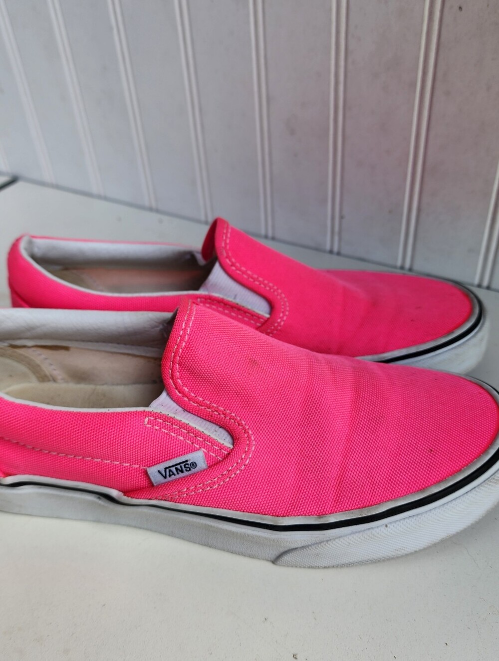 Vans Slip-on Classic Sneakers Canvas 508731 Shoes Hot Pink Size 6.5 Womens